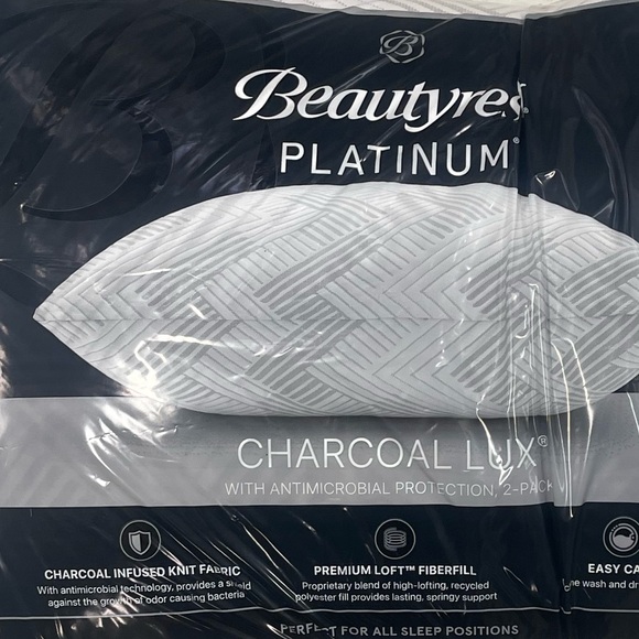 Beautyrest Platinum CHARCOAL LUX WITH ANTIMICROBIAL PROTECTION, 2-PACK - Picture 1 of 4